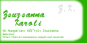 zsuzsanna karoli business card